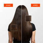 Résultats avant après du masque Nutri Repair Nativence Lab sur cheveux abîmés et fragilisés